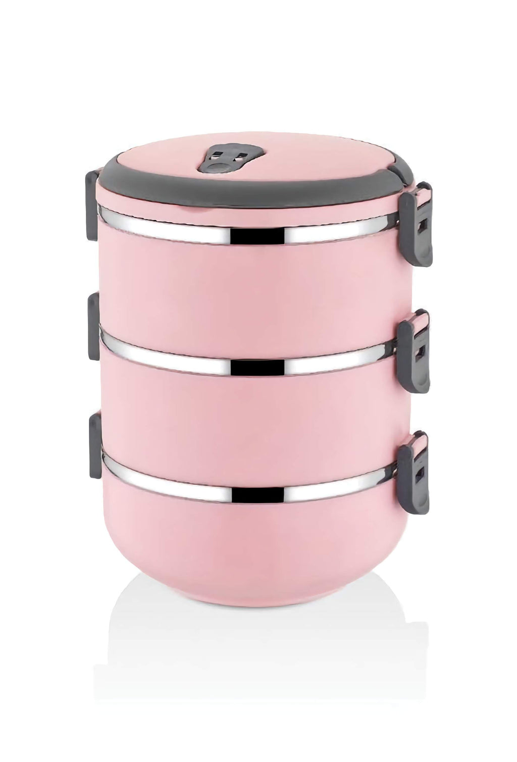Freshbox 3-Layer Stainless Steel Bento Lunch Box (Pink)